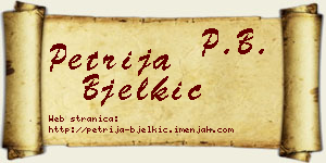 Petrija Bjelkić vizit kartica